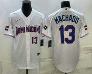 Wholesale Cheap Mens Dominican Republic Baseball #13 Manny Machado Number 2023 White World Baseball Classic Stitched Jersey
