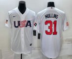 Wholesale Cheap Men's USA Baseball #31 Cedric Mullins 2023 White World Classic Stitched Jersey