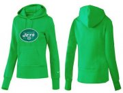 Wholesale Cheap Women's New York Jets Logo Pullover Hoodie Green