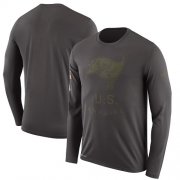 Wholesale Cheap Men's Tampa Bay Buccaneers Nike Pewter Salute to Service Sideline Legend Performance Long Sleeve T-Shirt