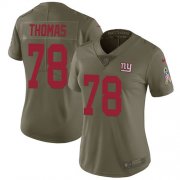 Wholesale Cheap Nike Giants #78 Andrew Thomas Olive Women's Stitched NFL Limited 2017 Salute To Service Jersey