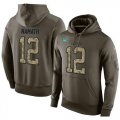 Wholesale Cheap NFL Men's Nike New York Jets #12 Joe Namath Stitched Green Olive Salute To Service KO Performance Hoodie