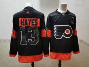 Wholesale Cheap Men's Philadelphia Flyers #13 Kevin Hayes Black Adidas 2020-21 Stitched NHL Jersey