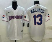 Wholesale Cheap Men's Dominican Republic Baseball #13 Manny Machado 2023 White World Baseball Classic Stitched Jerseys
