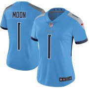 Wholesale Cheap Nike Titans #1 Warren Moon Light Blue Alternate Women's Stitched NFL Vapor Untouchable Limited Jersey