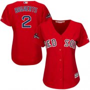 Wholesale Cheap Red Sox #2 Xander Bogaerts Red Alternate 2018 World Series Champions Women's Stitched MLB Jersey