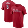 Wholesale Cheap Philadelphia Phillies #3 Bryce Harper Nike Name & Number T-Shirt Red