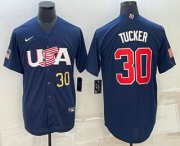 Wholesale Cheap Men's USA Baseball #30 Kyle Tucker Number 2023 Navy World Baseball Classic Stitched Jersey