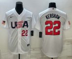 Wholesale Cheap Men's USA Baseball #22 Clayton Kershaw Number 2023 White World Baseball Classic Stitched Jersey