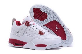Wholesale Cheap Kid\'s Air Jordan 4 Shoes White/red