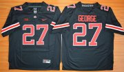 Wholesale Cheap Men's Ohio State Buckeyes #27 Eddie George Black With Red 2015 College Football Nike Limited Jersey