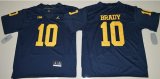 Wholesale Cheap Men's Michigan Wolverines #10 Tom Brady Navy Blue Stitched NCAA Brand Jordan College Football Jersey