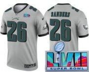 Wholesale Cheap Men's Philadelphia Eagles #26 Miles Sanders Limited Gray Inverted Super Bowl LVII Vapor Jersey