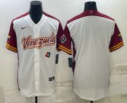Wholesale Cheap Men's Venezuela Baseball Blank 2023 White World Classic Stitched Jersey