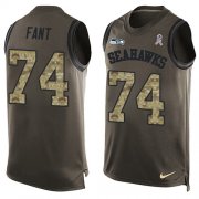 Wholesale Cheap Nike Seahawks #74 George Fant Green Men's Stitched NFL Limited Salute To Service Tank Top Jersey