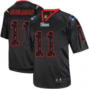 Wholesale Cheap Nike Patriots #11 Julian Edelman New Lights Out Black Men's Stitched NFL Elite Jersey
