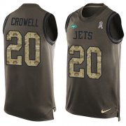 Wholesale Cheap Nike Jets #20 Isaiah Crowell Green Men's Stitched NFL Limited Salute To Service Tank Top Jersey