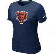 Wholesale Cheap Women's Chicago Bears Team Logo T-Shirt Dark Blue