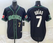 Wholesale Cheap Men's Mexico Baseball #7 Julio Urias Number 2023 Black White World Classic Stitched Jersey