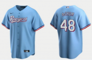 Wholesale Cheap Men's Texas Rangers #48 Jacob deGrom Light Blue Cool Base Stitched Baseball Jersey