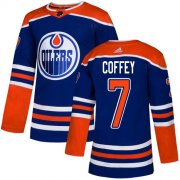 Wholesale Cheap Adidas Oilers #7 Paul Coffey Royal Blue Alternate Authentic Stitched NHL Jersey