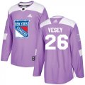 Wholesale Cheap Adidas Rangers #26 Jimmy Vesey Purple Authentic Fights Cancer Stitched Youth NHL Jersey