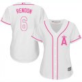 Wholesale Cheap Angels #6 Anthony Rendon White/Pink Fashion Women's Stitched MLB Jersey