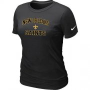 Wholesale Cheap Women's Nike New Orleans Saints Heart & Soul NFL T-Shirt Black