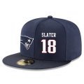 Wholesale Cheap New England Patriots #18 Matthew Slater Snapback Cap NFL Player Navy Blue with White Number Stitched Hat