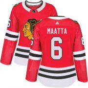 Wholesale Cheap Adidas Blackhawks #6 Olli Maatta Red Home Authentic Women's Stitched NHL Jersey