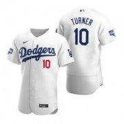 Wholesale Cheap Los Angeles Dodgers #10 Justin Turner White 2020 World Series Champions Jersey