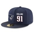 Wholesale Cheap New England Patriots #91 Jamie Collins Snapback Cap NFL Player Navy Blue with White Number Stitched Hat