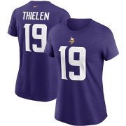 Wholesale Cheap Minnesota Vikings #19 Adam Thielen Nike Women's Team Player Name & Number T-Shirt Purple