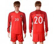 Wholesale Cheap Portugal #20 Deco Home Long Sleeves Soccer Country Jersey