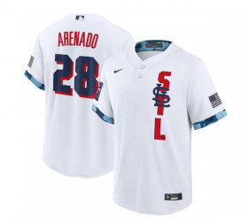 Wholesale Cheap Men\'s St. Louis Cardinals #28 Nolan Arenado 2021 White All-Star Cool Base Stitched MLB Jersey