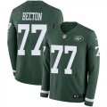 Wholesale Cheap Nike Jets #77 Mekhi Becton Green Team Color Men's Stitched NFL Limited Therma Long Sleeve Jersey
