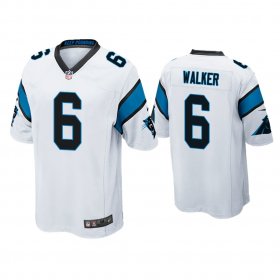 Wholesale Cheap Men\'s Carolina Panthers #6 P.J. Walker White Game Nike Jersey