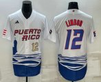 Wholesale Cheap Men's Puerto Rico Baseball #23 Francisco Lindor Number White 2023 World Baseball Classic Stitched Jerseys
