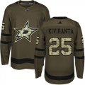 Cheap Adidas Stars #25 Joel Kiviranta Green Salute to Service Youth Stitched NHL Jersey