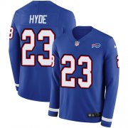 Wholesale Cheap Nike Bills #23 Micah Hyde Royal Blue Team Color Men's Stitched NFL Limited Therma Long Sleeve Jersey