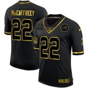 Wholesale Cheap Men's Carolina Panthers #22 Christian McCaffrey Black Gold 2020 Salute To Service Stitched NFL Nike Limited Jersey
