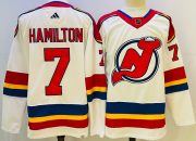 Wholesale Cheap Men's New Jersey Devils #7 Dougie Hamilton White 2022 Reverse Retro Authentic Jersey