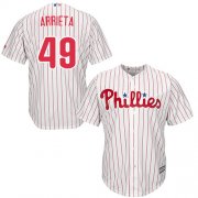 Wholesale Cheap Phillies #49 Jake Arrieta White(Red Strip) New Cool Base Stitched MLB Jersey