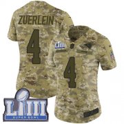 Wholesale Cheap Nike Rams #4 Greg Zuerlein Camo Super Bowl LIII Bound Women's Stitched NFL Limited 2018 Salute to Service Jersey