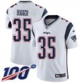 Wholesale Cheap Nike Patriots #35 Kyle Dugger White Youth Stitched NFL 100th Season Vapor Untouchable Limited Jersey