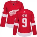 Wholesale Cheap Adidas Red Wings #9 Gordie Howe Red Home Authentic Women's Stitched NHL Jersey