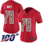 Wholesale Cheap Nike Buccaneers #78 Tristan Wirfs Red Women's Stitched NFL Limited Rush 100th Season Jersey