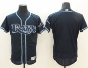 Wholesale Cheap Rays Blank Dark Blue Flexbase Authentic Collection Stitched MLB Jersey