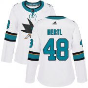 Wholesale Cheap Adidas Sharks #48 Tomas Hertl White Road Authentic Women's Stitched NHL Jersey