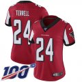 Wholesale Cheap Nike Falcons #24 A.J. Terrell Red Team Color Women's Stitched NFL 100th Season Vapor Untouchable Limited Jersey